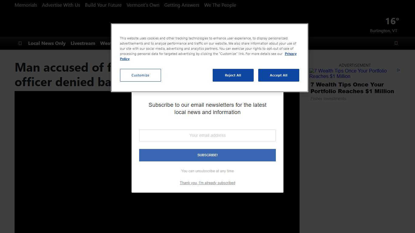 Man accused of fatal crash with Rutland police officer denied bail